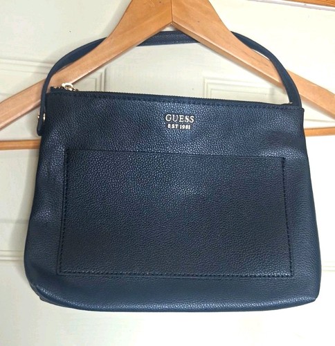 Guess black pebbled faux - pebbled,