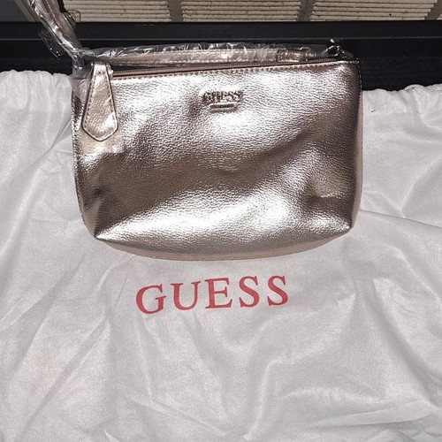 Guess gold faux leather - leather, hand